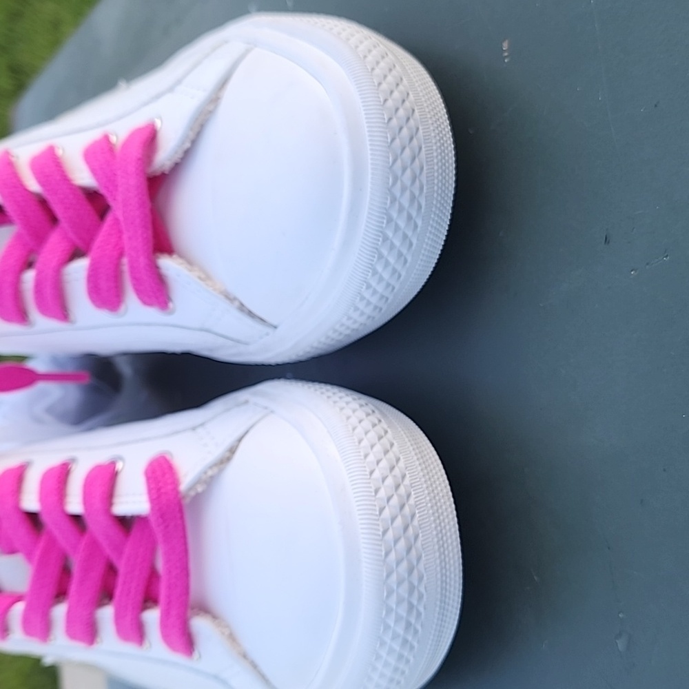 Vintage Havana White Sneakers with Silver Star Pink Laces Women’s Size 8.5 NWOT - Picture 10 of 12